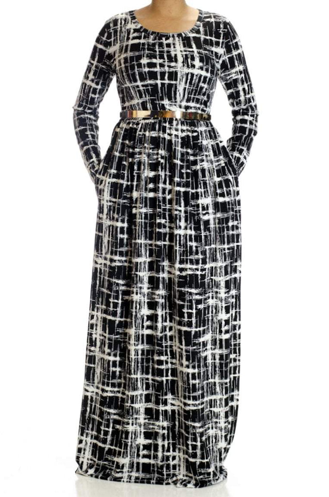 Modern Abstract Maxi Dress Kabayare