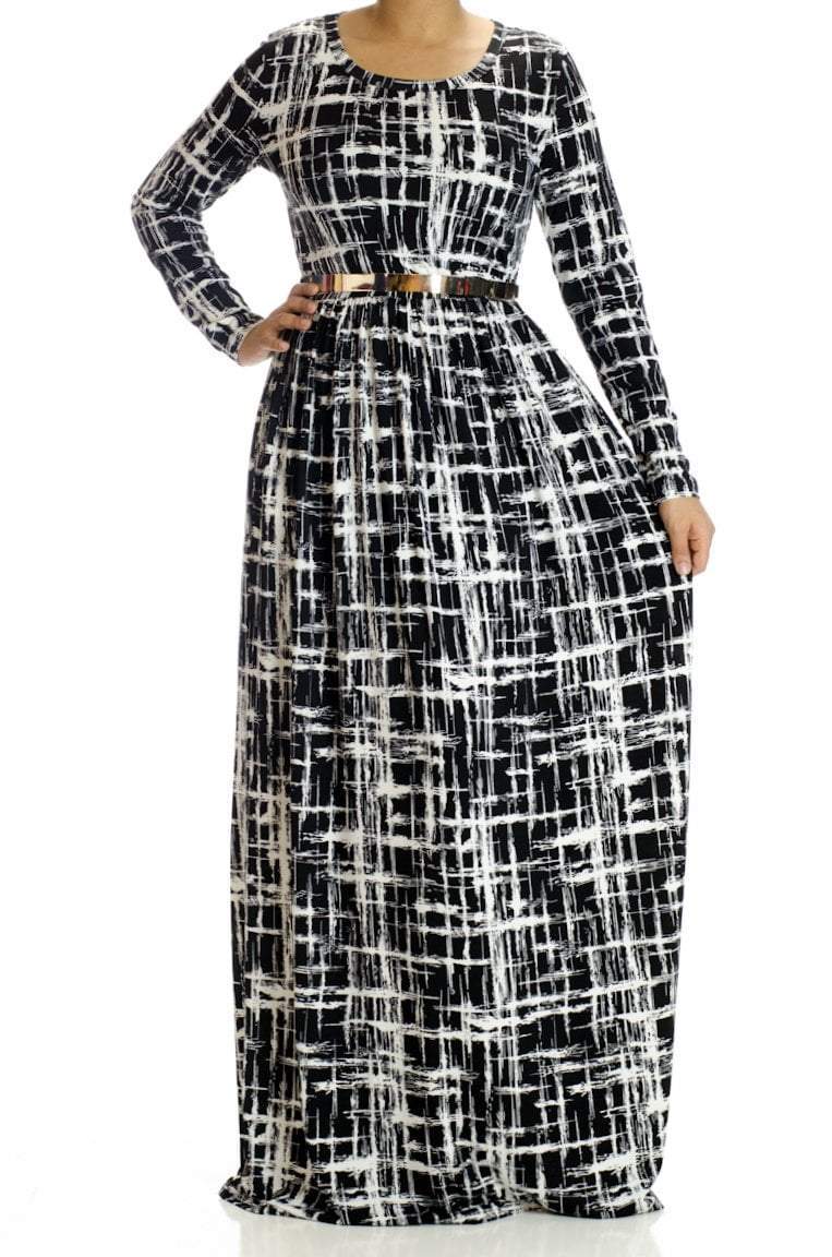 Modern Abstract Maxi Dress Kabayare
