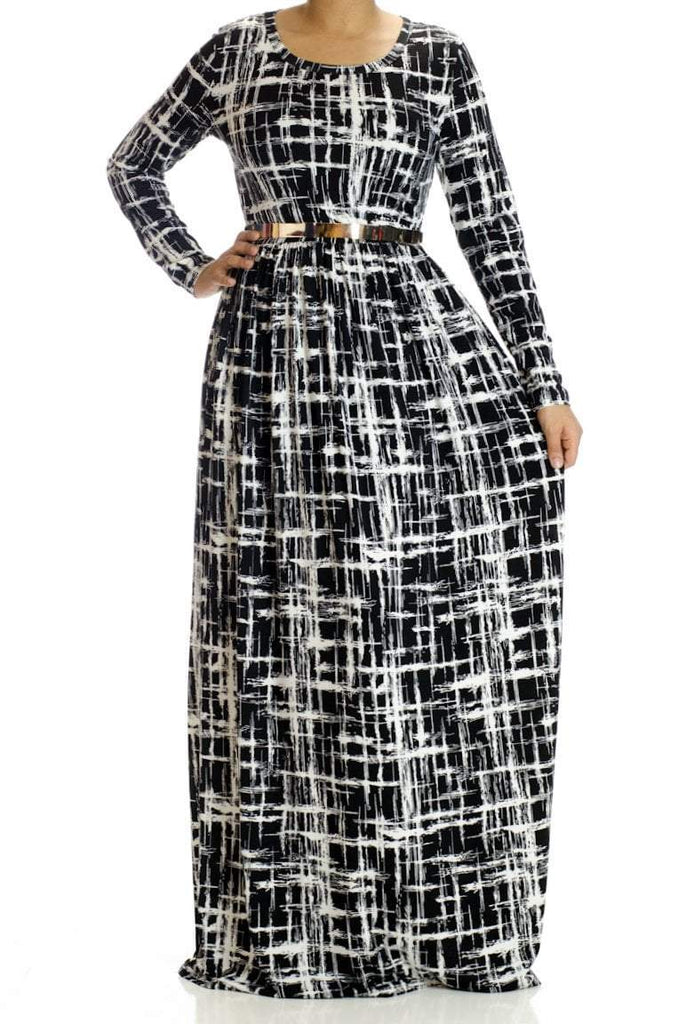 Modern Abstract Maxi Dress Kabayare