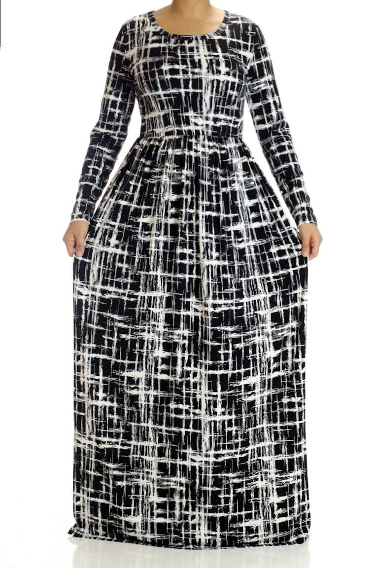 Modern Abstract Maxi Dress Kabayare