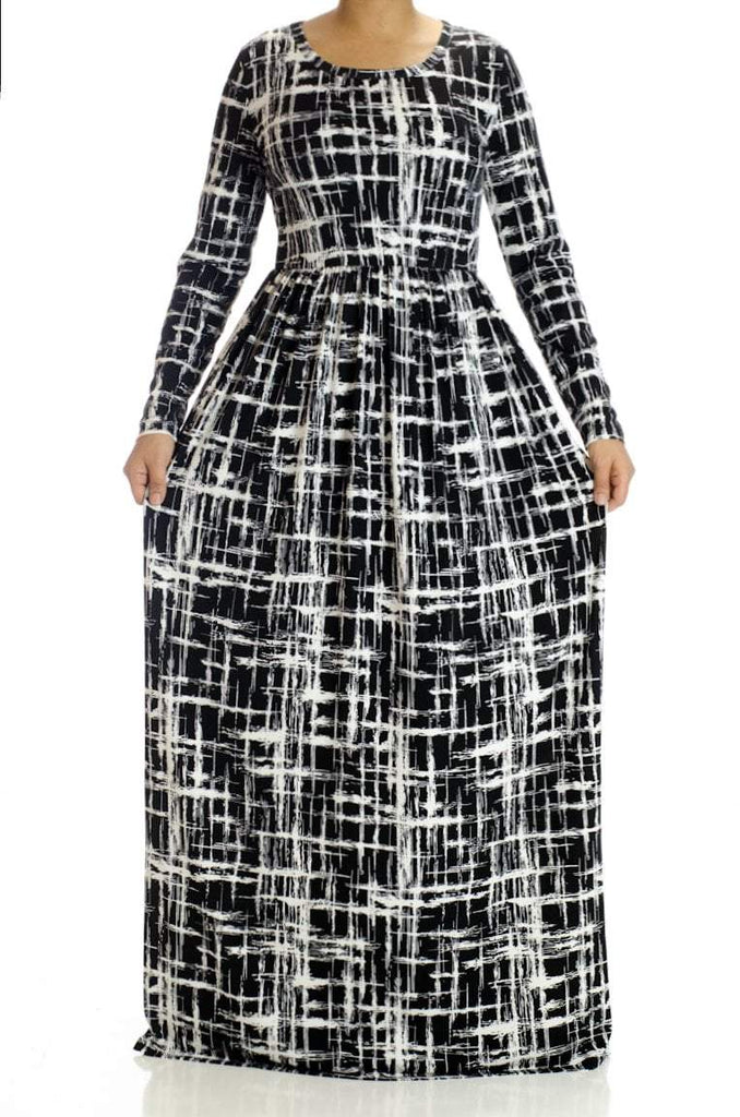 Modern Abstract Maxi Dress Kabayare
