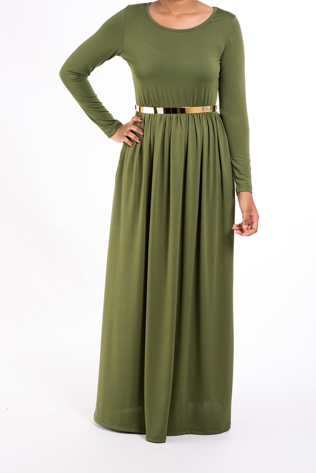 Money Green Milk Silk Maxi Dress Kabayare