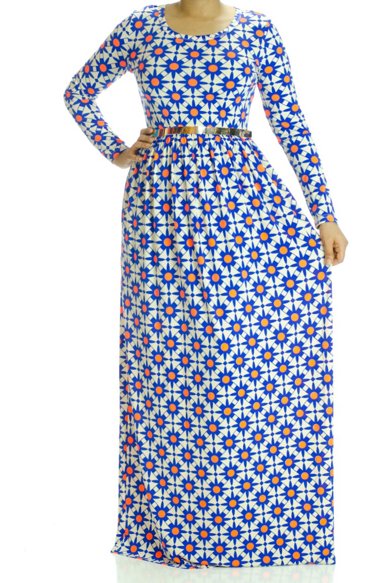 Moroccan print maxi dress Kabayare