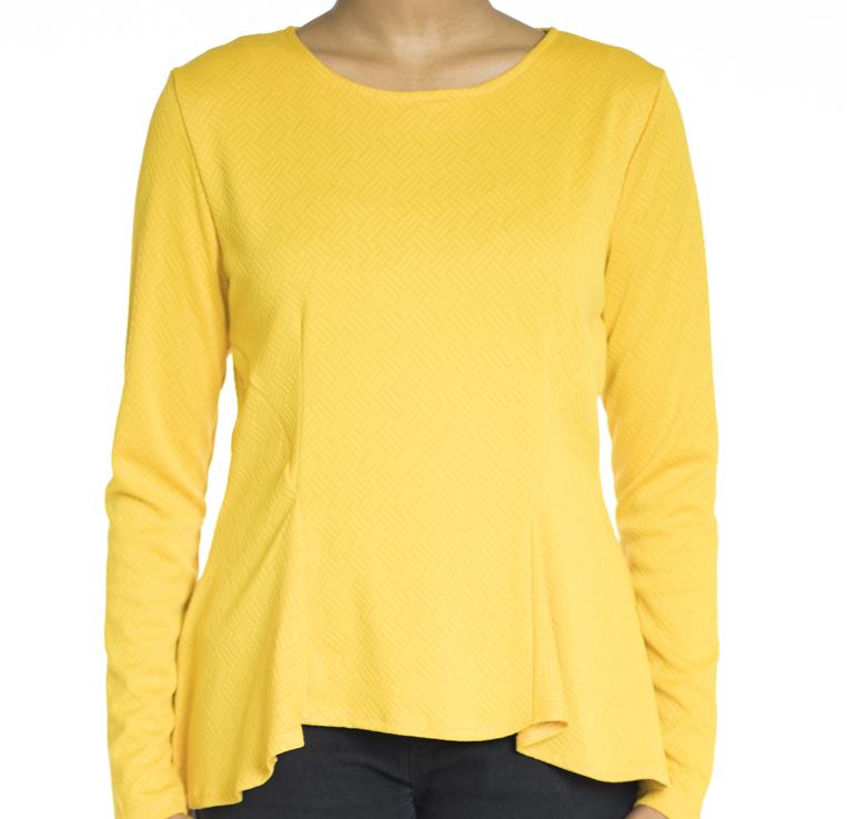 Mustard Hi-low Peplum Top Kabayare