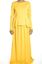 Mustard Hi-low Peplum Top Kabayare