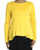 Mustard Hi-low Peplum Top Kabayare