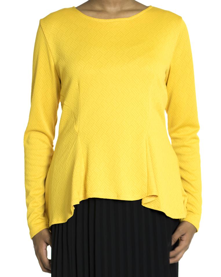 Mustard Hi-low Peplum Top Kabayare