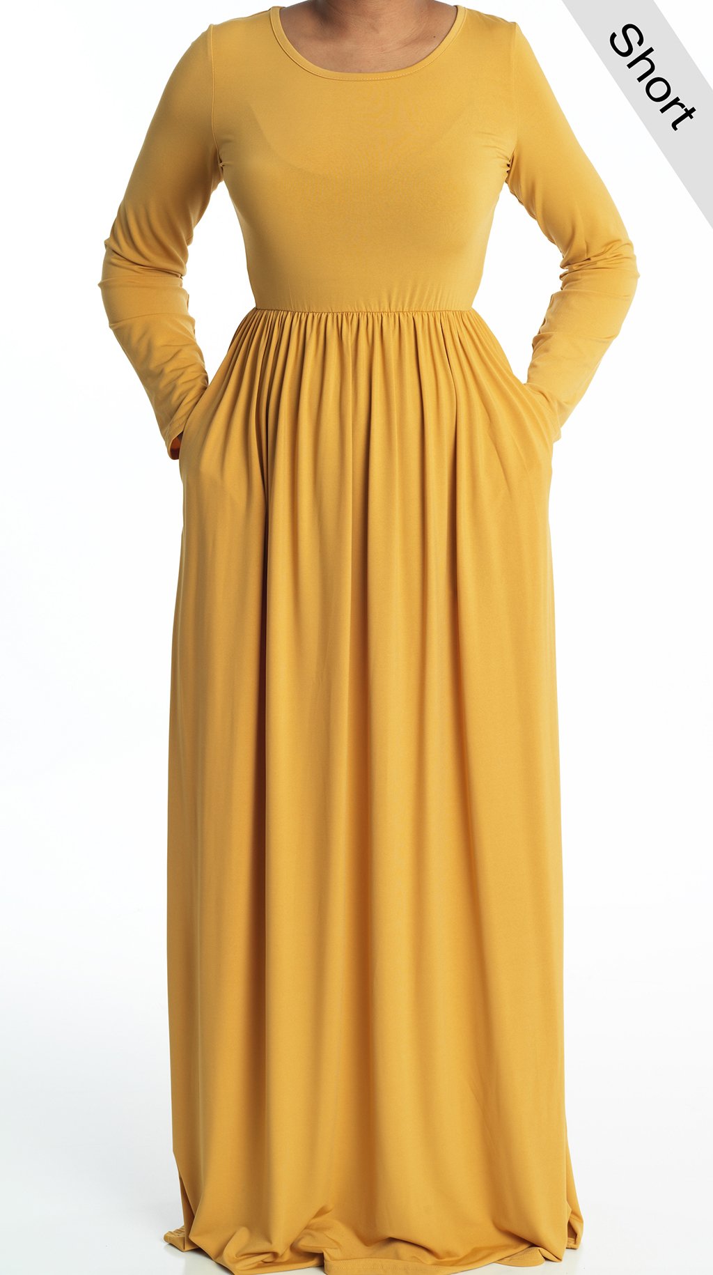 Mustard Milk Silk Maxi Dress (Short) Kabayare