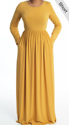 Mustard Milk Silk Maxi Dress (Short) Kabayare