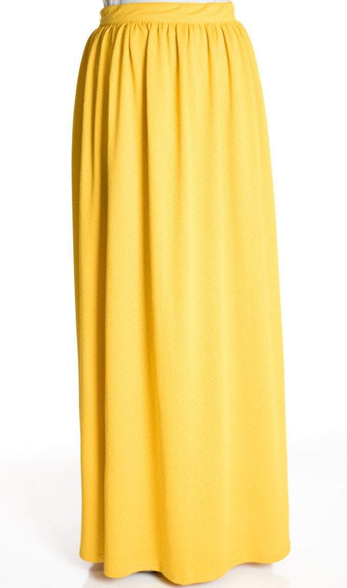 Mustard textured Maxi Skirt Kabayare