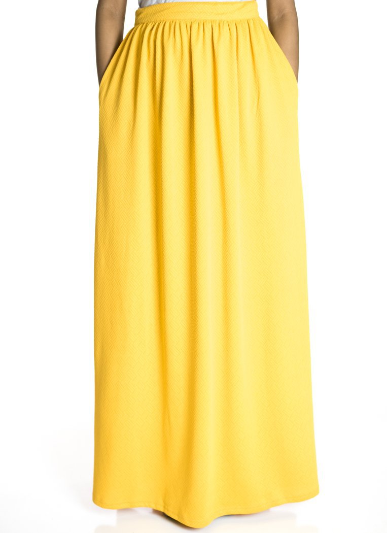 Mustard textured Maxi Skirt Kabayare