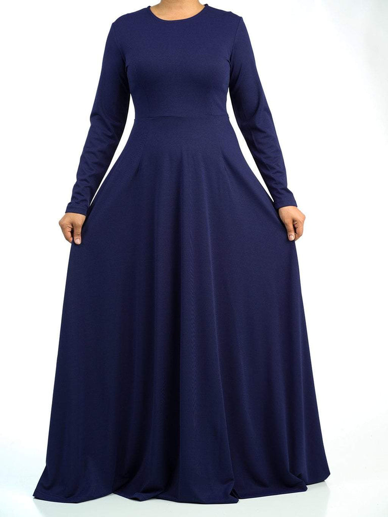 Navy A-line Modest Maxi dress Kabayare