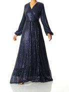 Navy Bella sequin wrapped maxi dress Kabayare