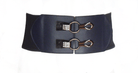 Navy Blue Leather Hoop Belt Kabayare