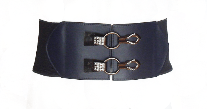 Navy Blue Leather Hoop Belt Kabayare