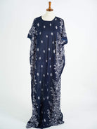 Navy blue print bati dress Kabayare