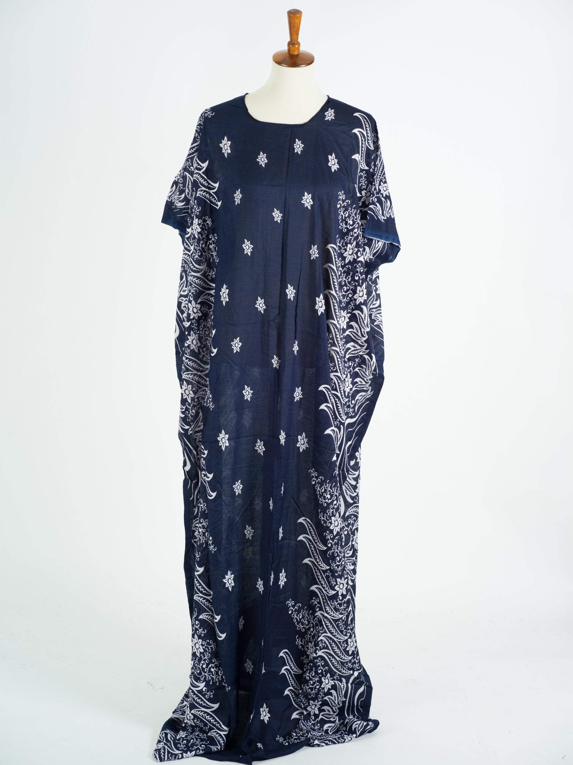 Navy blue print bati dress Kabayare