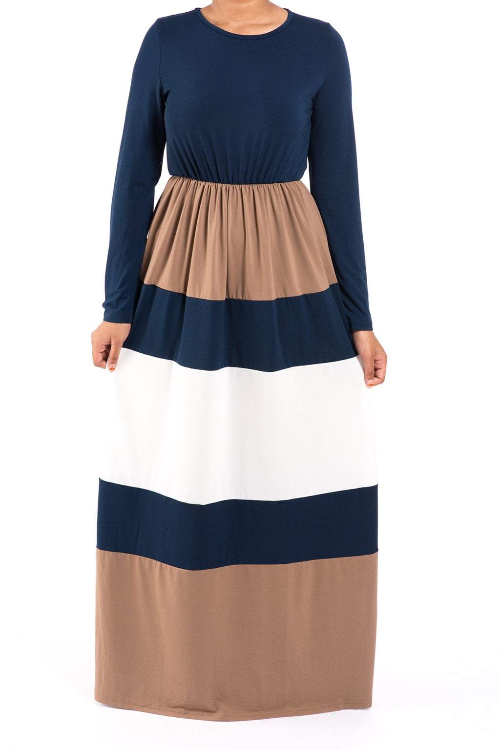 Navy color-block maxi dress Kabayare
