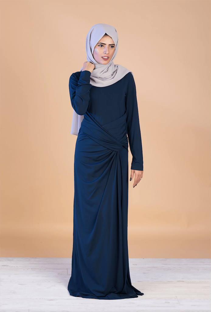 Navy Drapes Maxi Dress Kabayare