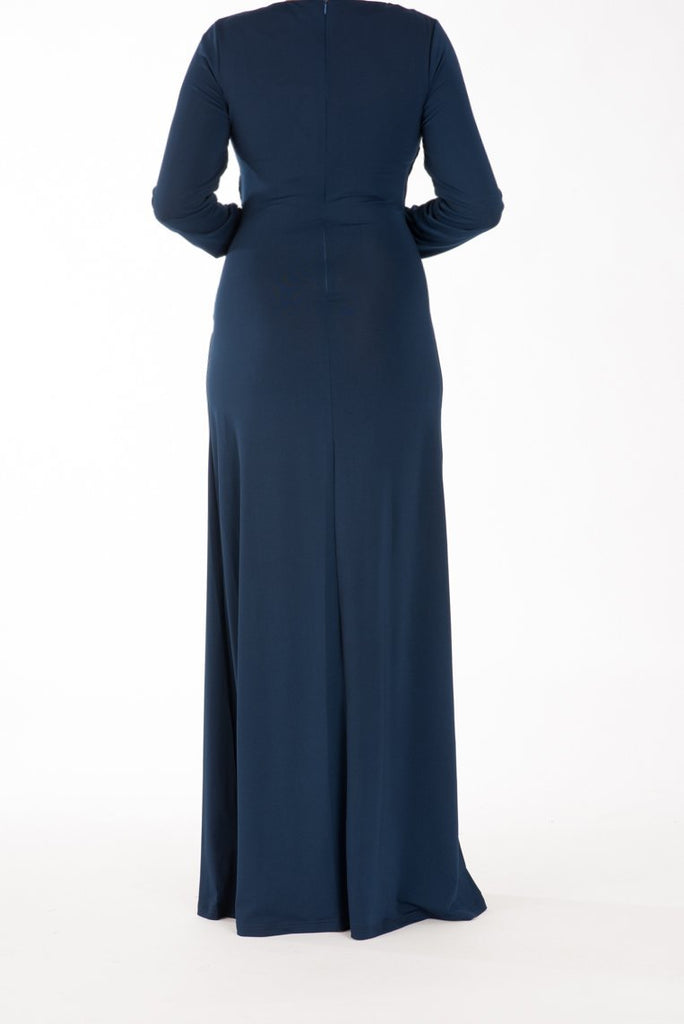 Navy Drapes Maxi Dress Kabayare