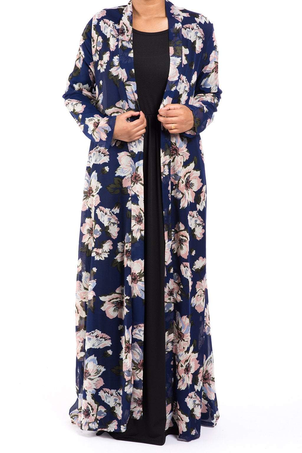 Navy Gardenia Maxi Cardigan Kabayare