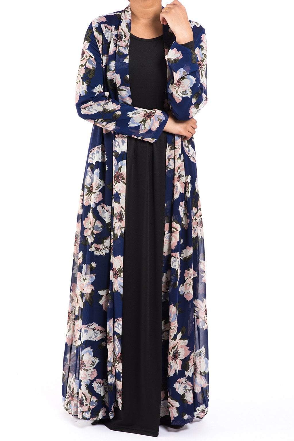 Navy Gardenia Maxi Cardigan Kabayare