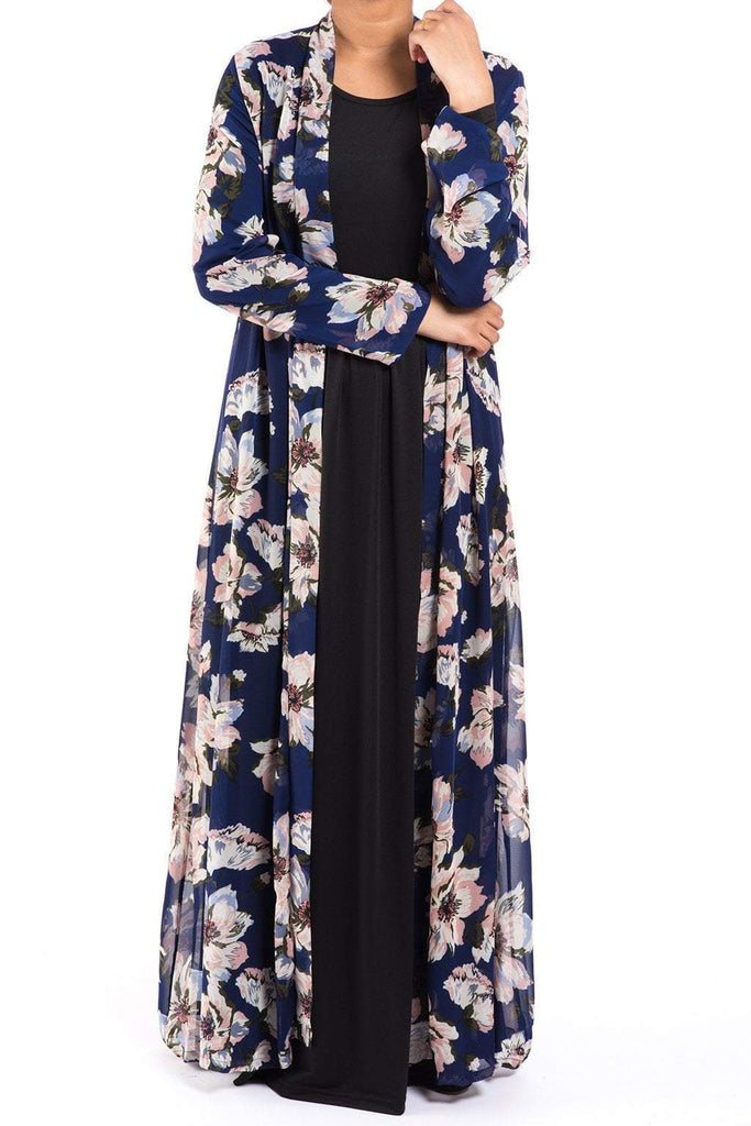 Navy Gardenia Maxi Cardigan Kabayare