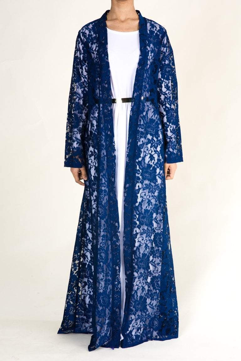Navy Lace Maxi Cardigan Kabayare