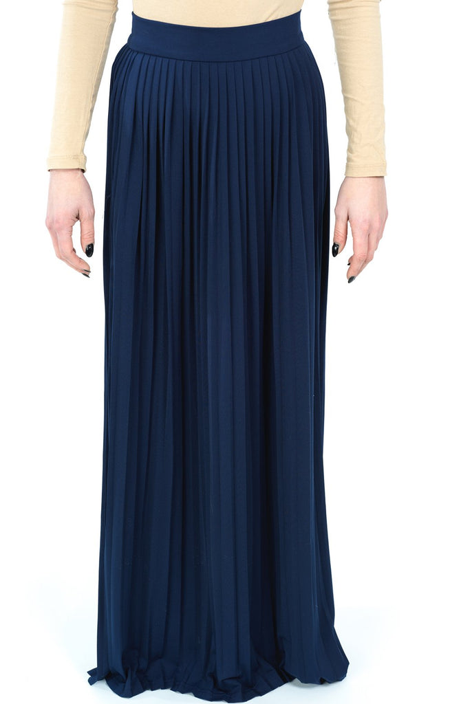Navy Milk silk maxi Skirt Kabayare