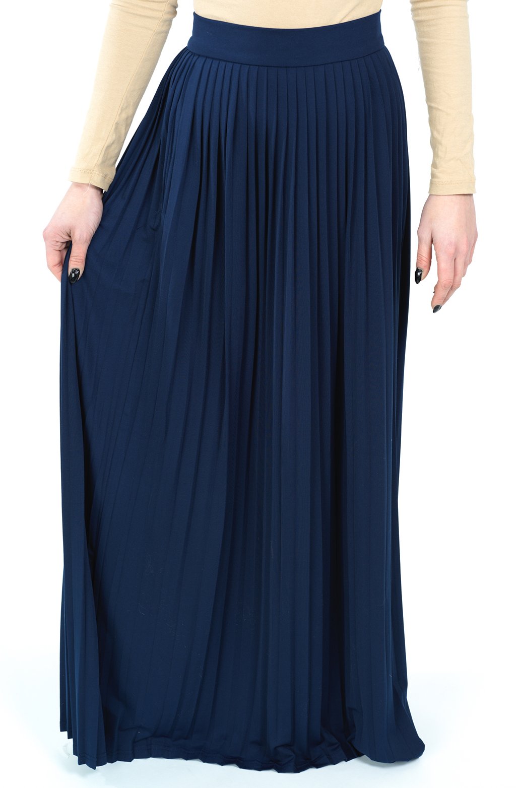 Navy Milk silk maxi Skirt Kabayare