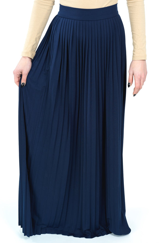 Navy Milk silk maxi Skirt Kabayare