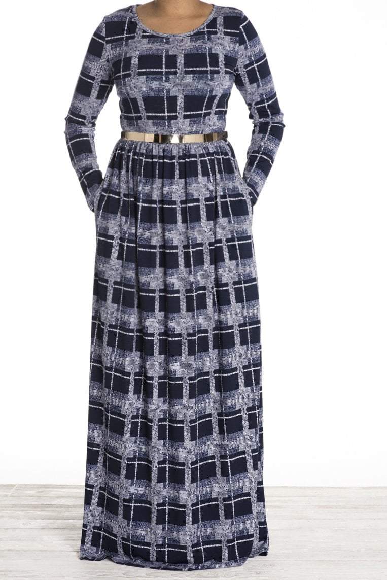 Navy pattern maxi dress Kabayare