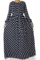 Navy Polka dot maxi dress Kabayare