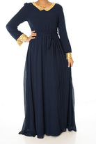 Navy Sequin Bow maxi dress Kabayare