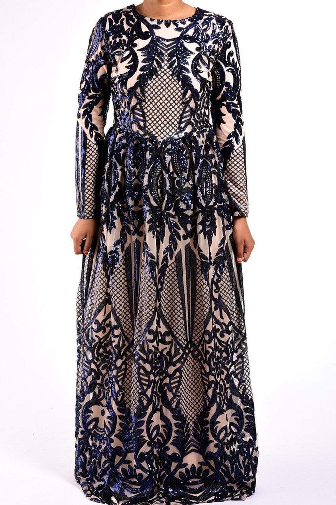 Navy sophisticated Gown Kabayare