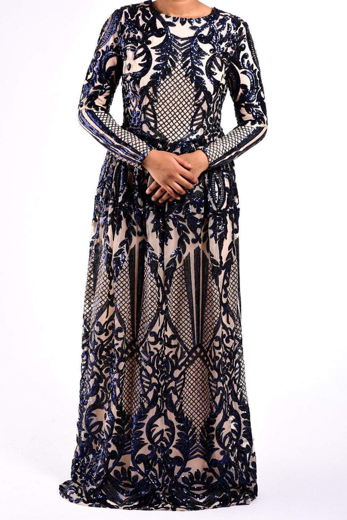 Navy sophisticated Gown Kabayare
