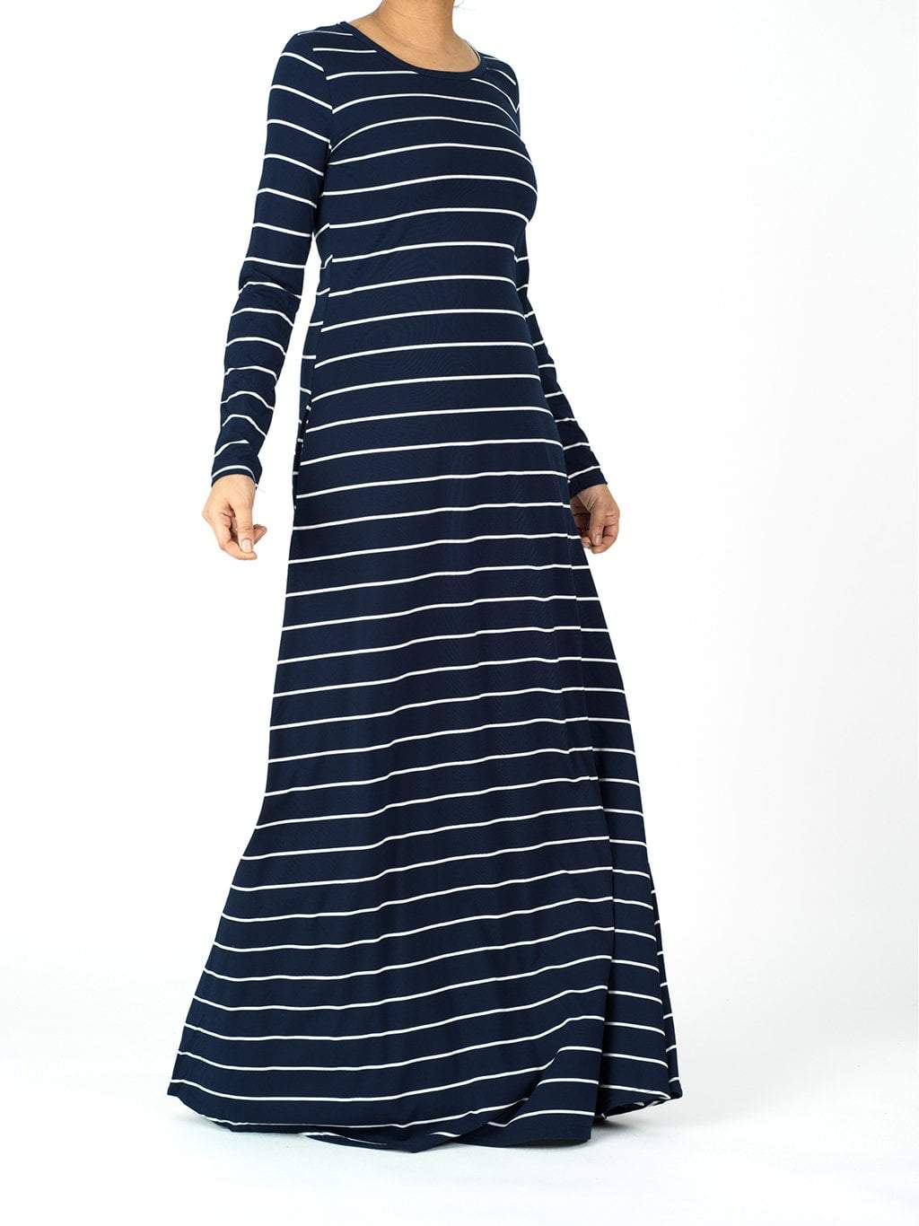 Navy Stripe Jersey Dress Kabayare