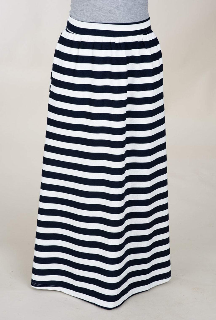 Navy Stripe Maxi Skirt Kabayare