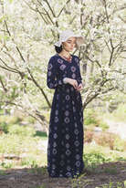 Navy Tribal Print Maxi Dress Kabayare