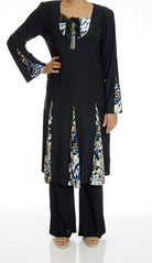 Navy Tunic with Pants Set Kabayare