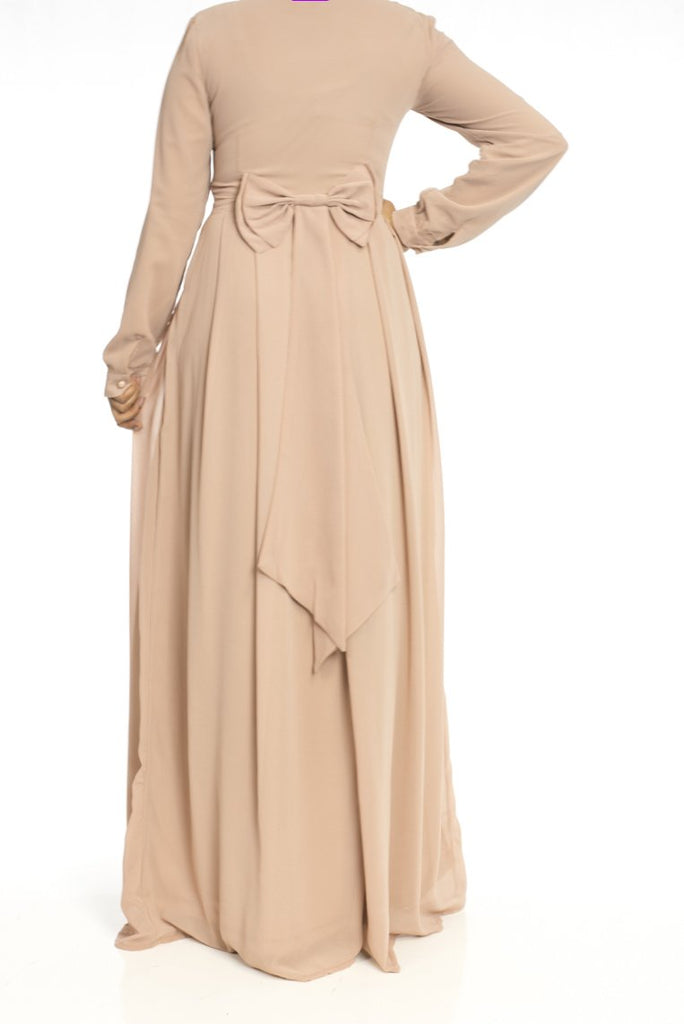 Nude Classy Bow-tie dress Kabayare