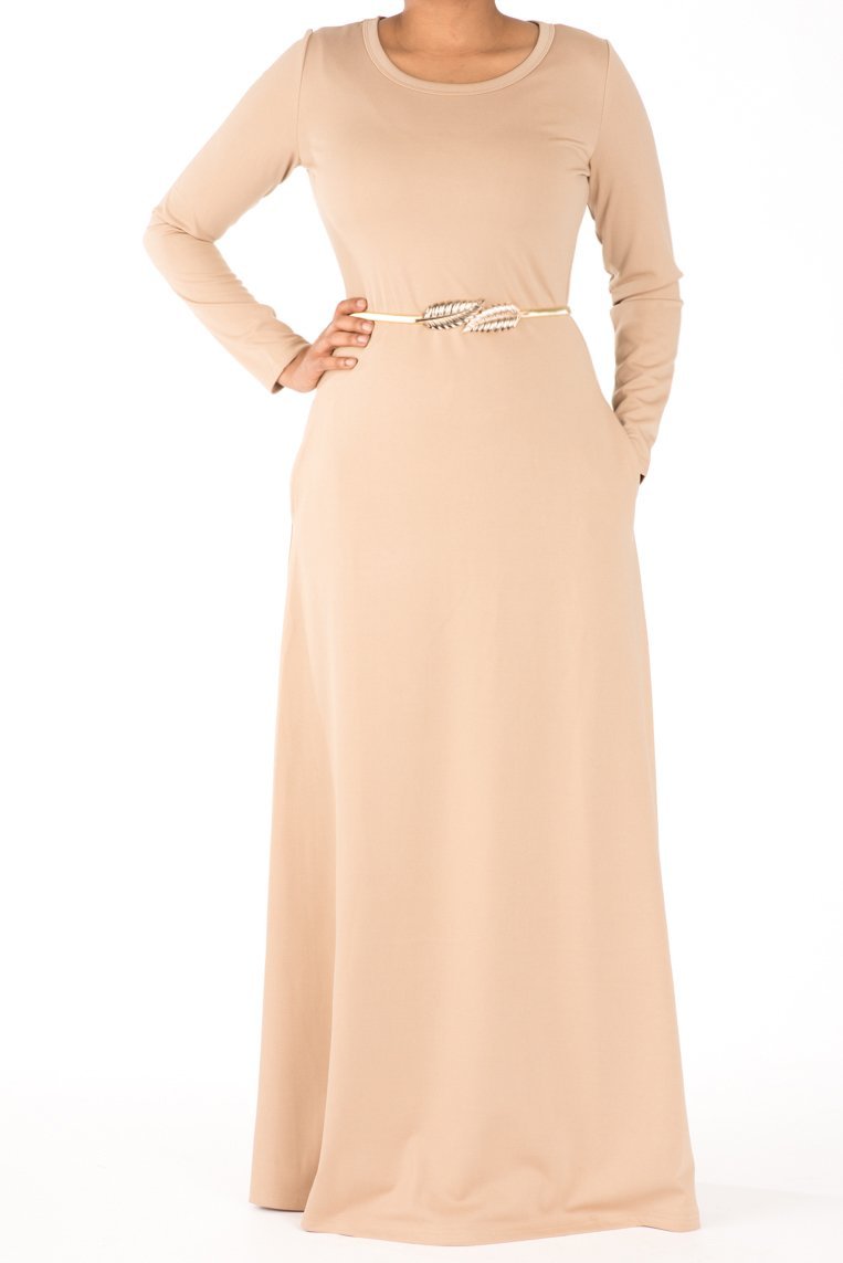 Nude Modern Cut Dress Kabayare