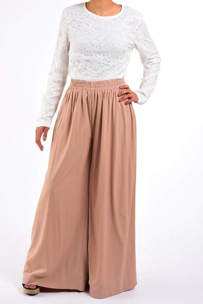 Nude Wide-Leg Pants Kabayare