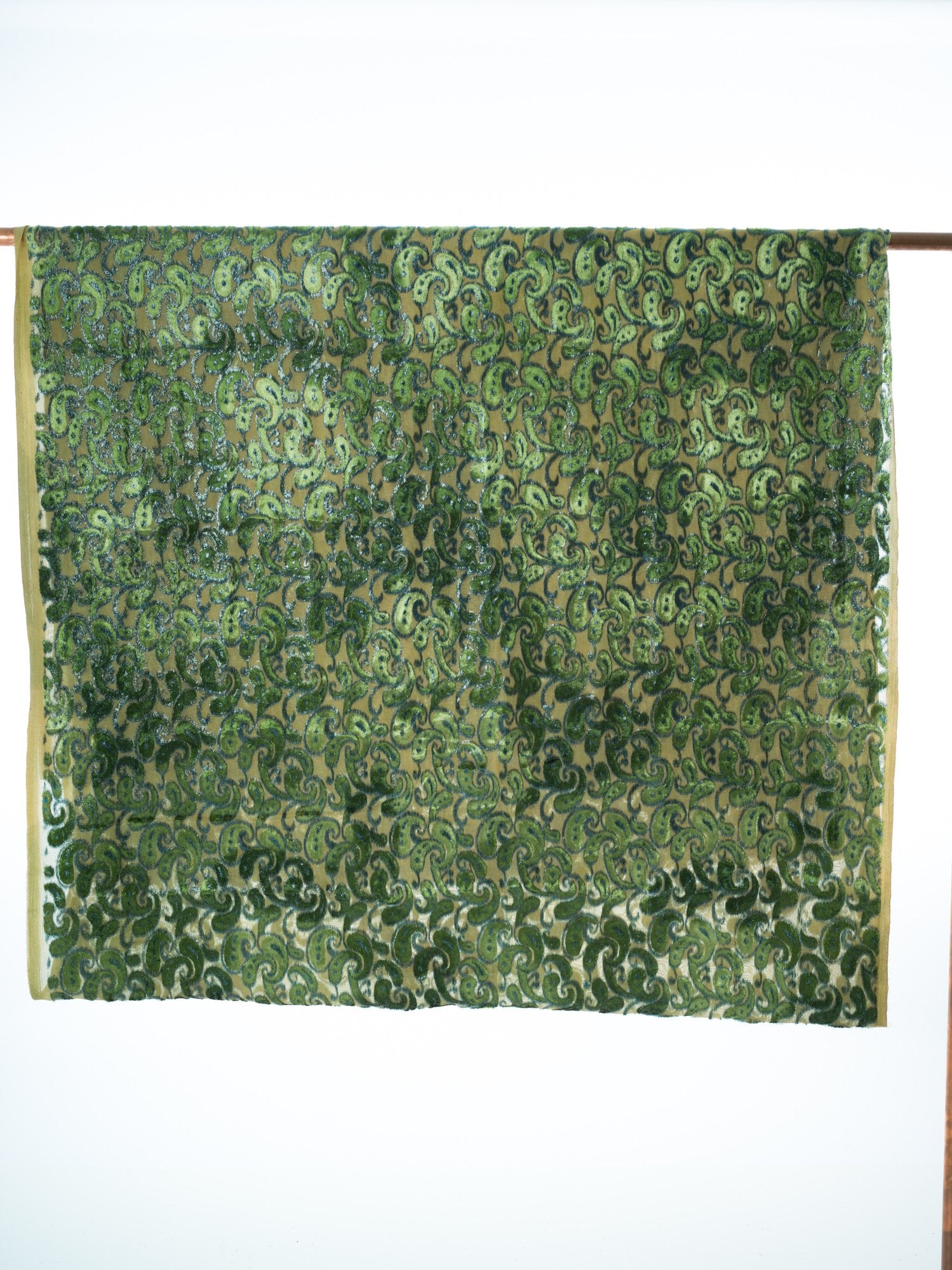 Olive and cream paisley Maqbal Dirac Kabayare
