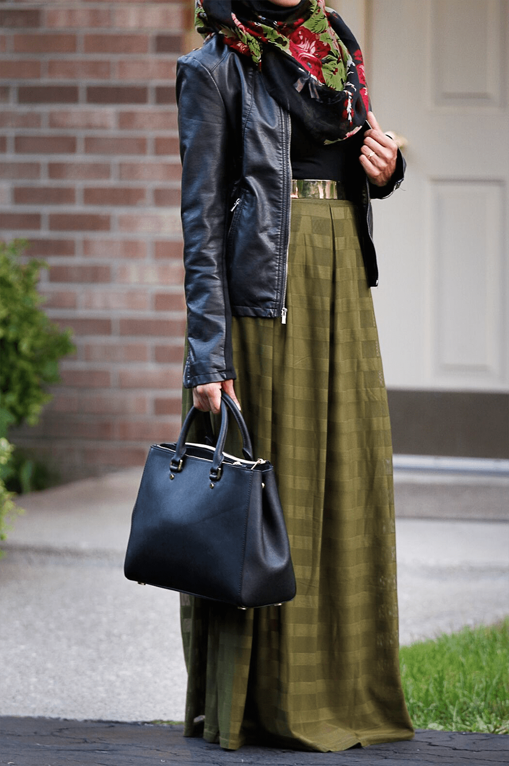 Olive Mesh Maxi Skirt Kabayare