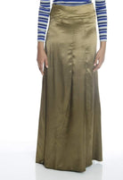 Olive Satin Silk Skirt Kabayare