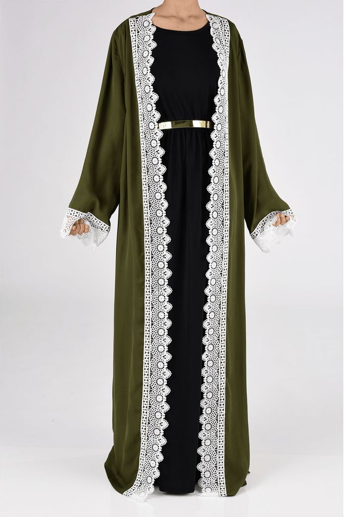 Olive sophisticated lace Kimono Kabayare