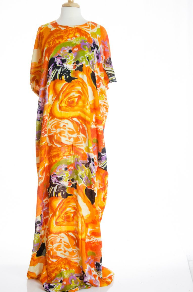 Orange BLOSSOM BATI DRESS Kabayare
