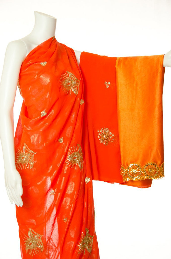 Orange Dazzle Saree Dirac Kabayare