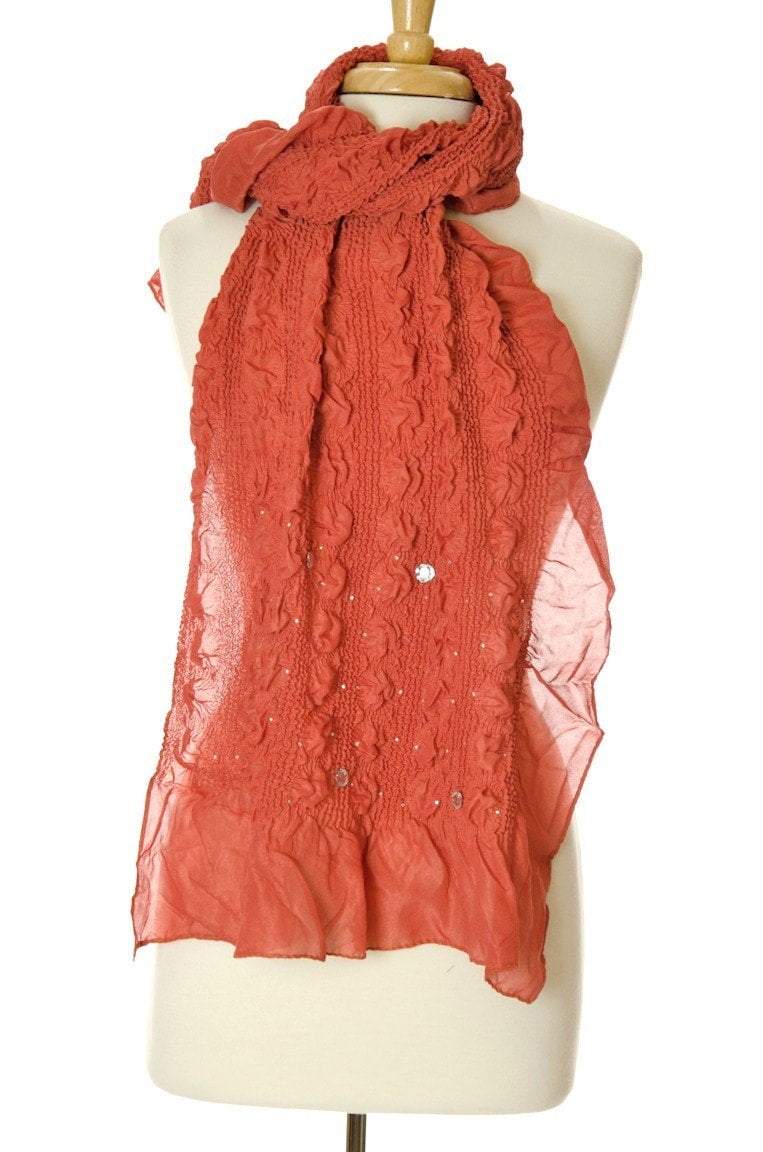 Orange Diamond Ruffle Scarf Kabayare